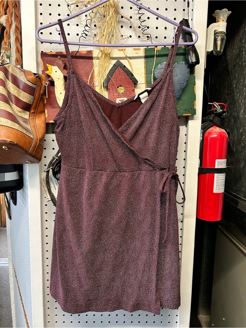 Sleeveless Wrap Mini Dress in Deep Plum medium perfect condition